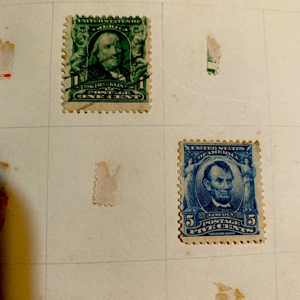 Rare cancellation date two cent / five cent stamps